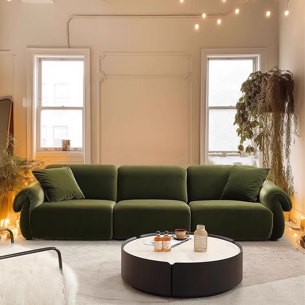 Partly Assemble Green Chenille Sofas & Loveseats