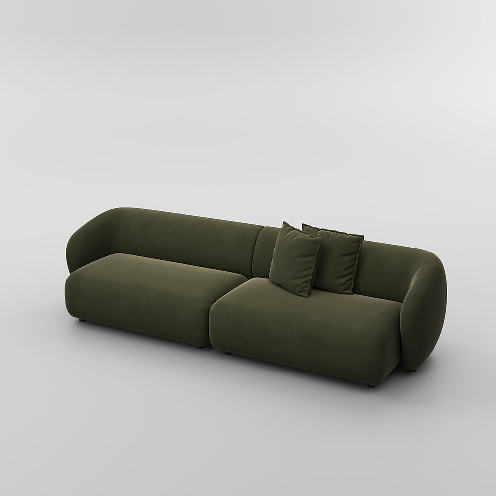 Modern Minimalist Green Flannelette Sofas & Loveseats