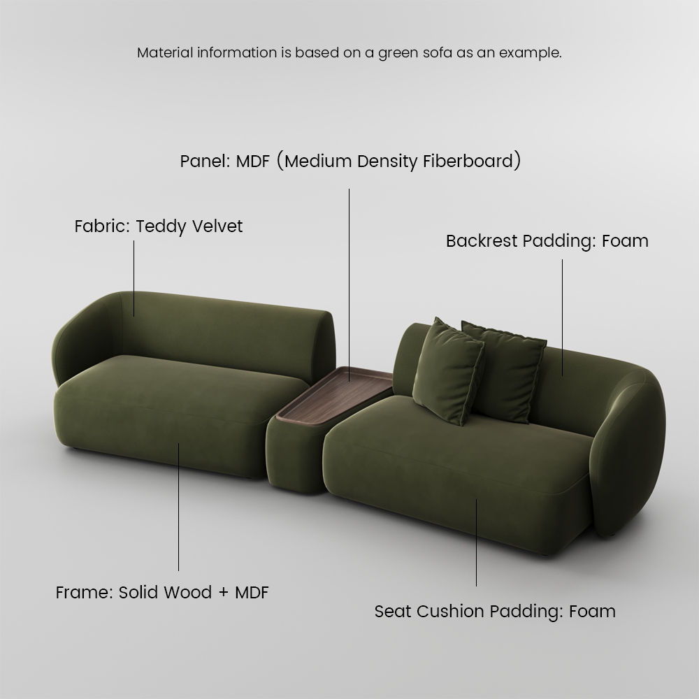 Modern Green Flannelette Sofas & Loveseats