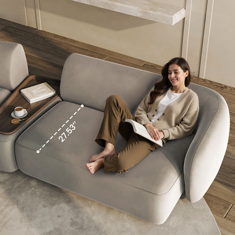 Comfortable Beige Flannelette Sofas & Loveseats