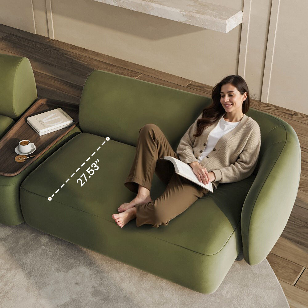 Large Green Flannelette Sofas & Loveseats