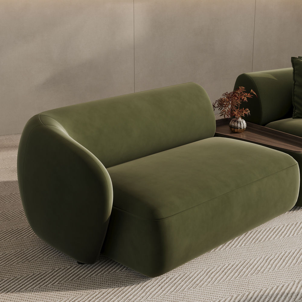 Sectional Green Flannelette Sofas & Loveseats