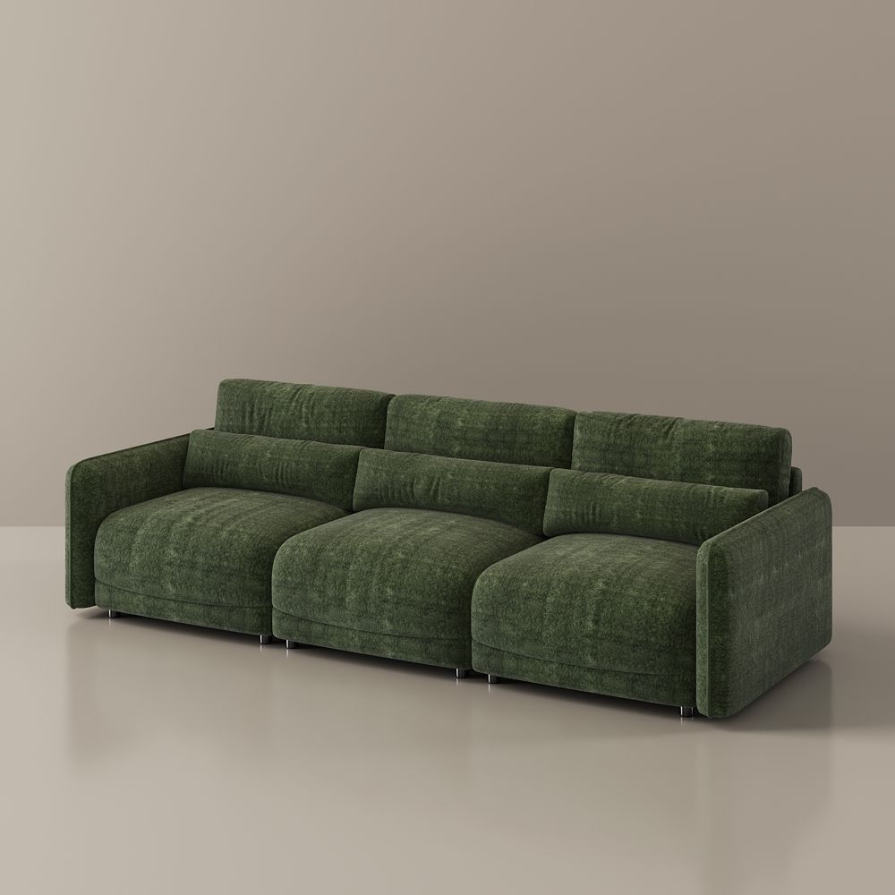 2-3 Seater Green Chenille Sofas & Loveseats