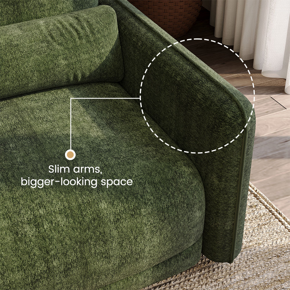 Green Green Chenille Sofas & Loveseats