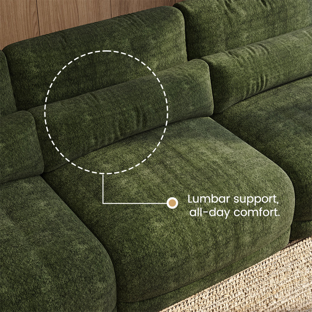 Green Green Chenille Sofas & Loveseats