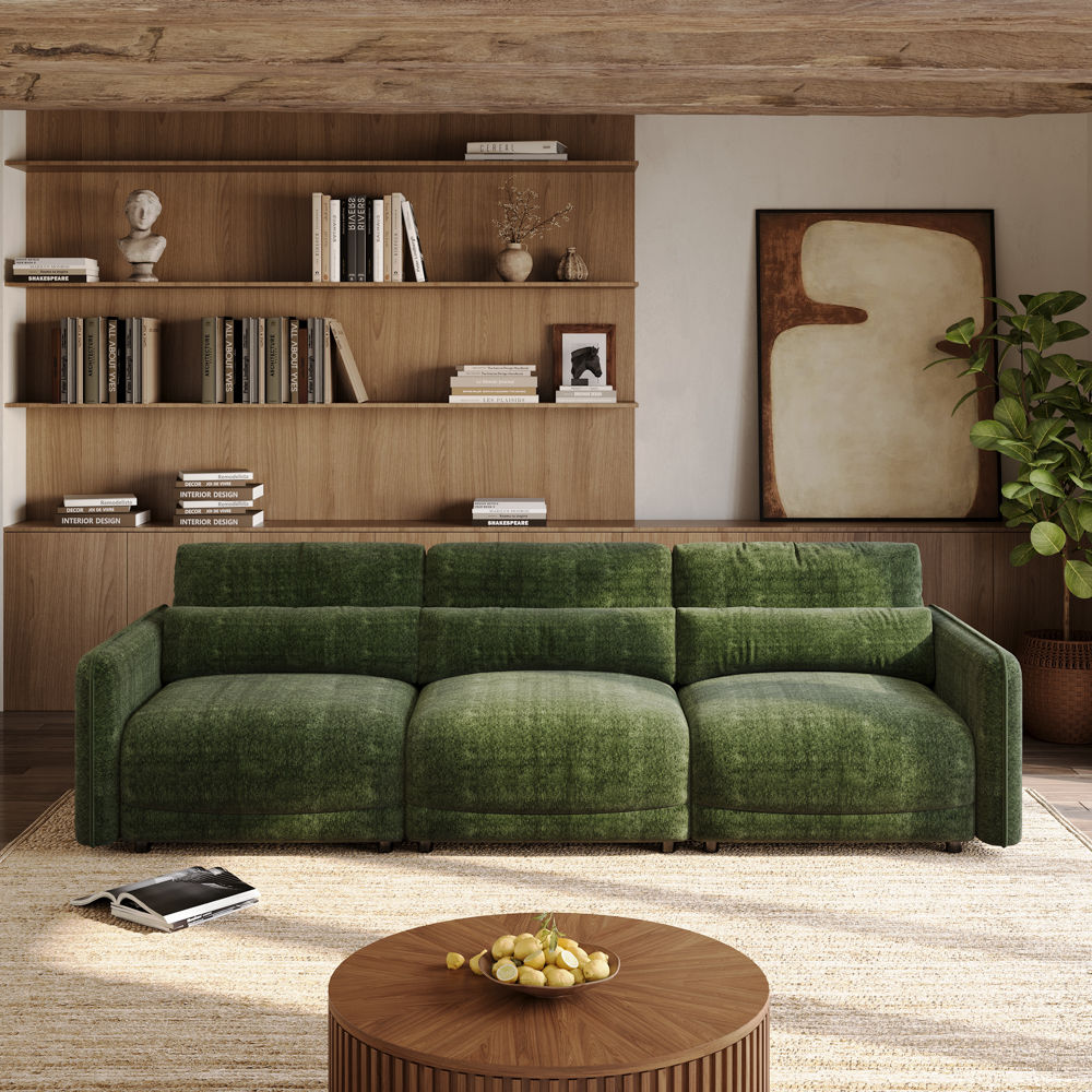 Partial Assembly Required Green Chenille Sofas & Loveseats