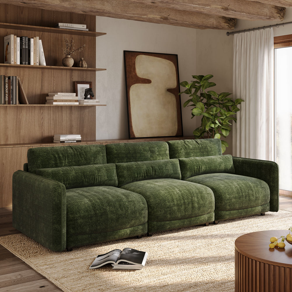 Bedroom Green Chenille Sofas & Loveseats