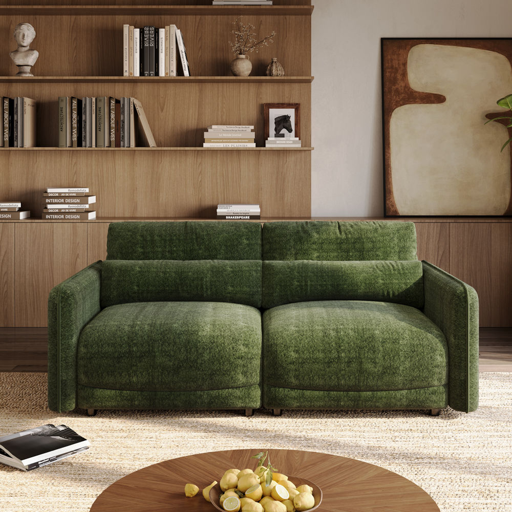 Sofas & Loveseats Green Chenille Sofas & Loveseats