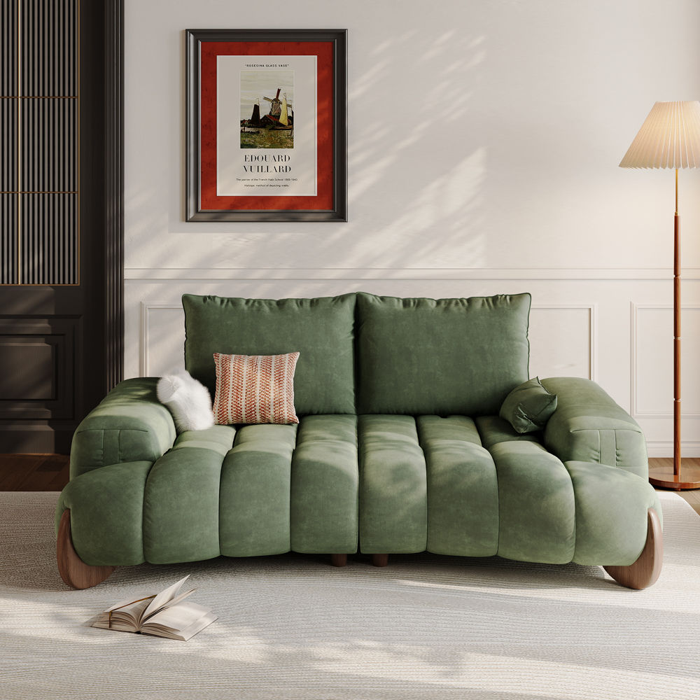 Sponge Green Fabric Sofas & Loveseats