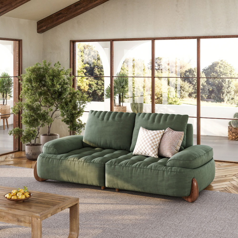 Green Fabric Sofas & Loveseats