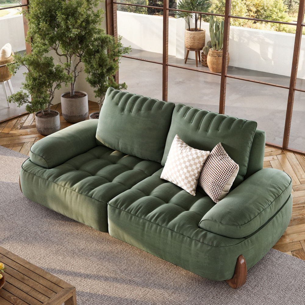 Green Fabric Sofas & Loveseats