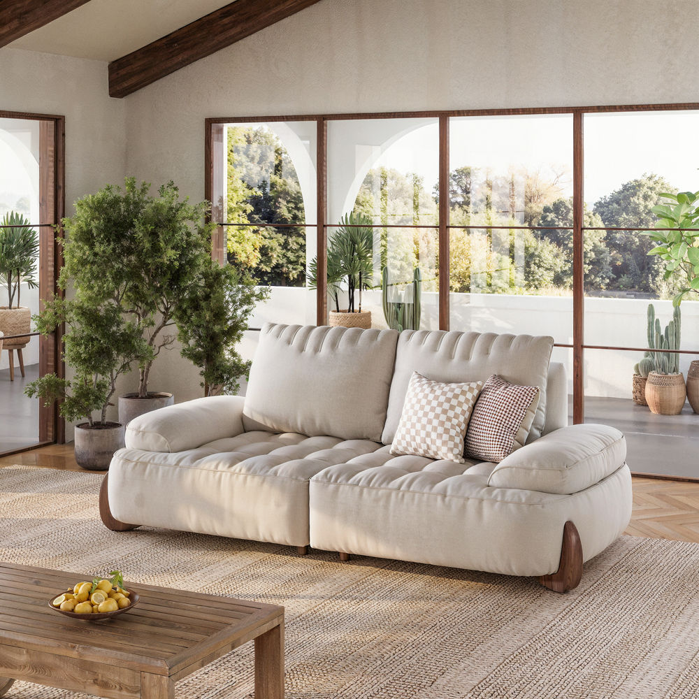 Beige Fabric Sofas & Loveseats
