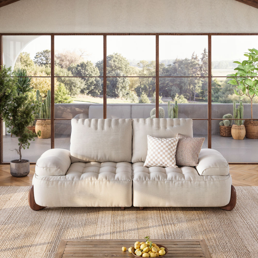Beige Fabric Sofas & Loveseats