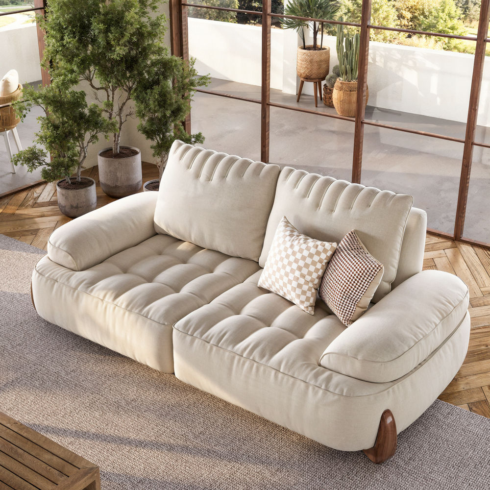 Beige Fabric Sofas & Loveseats