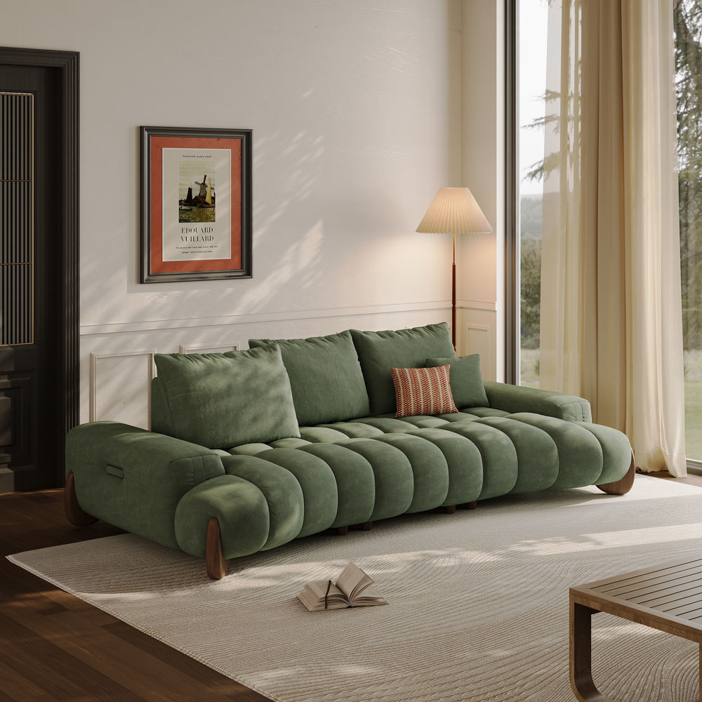 Living Room Green Fabric Sofas & Loveseats