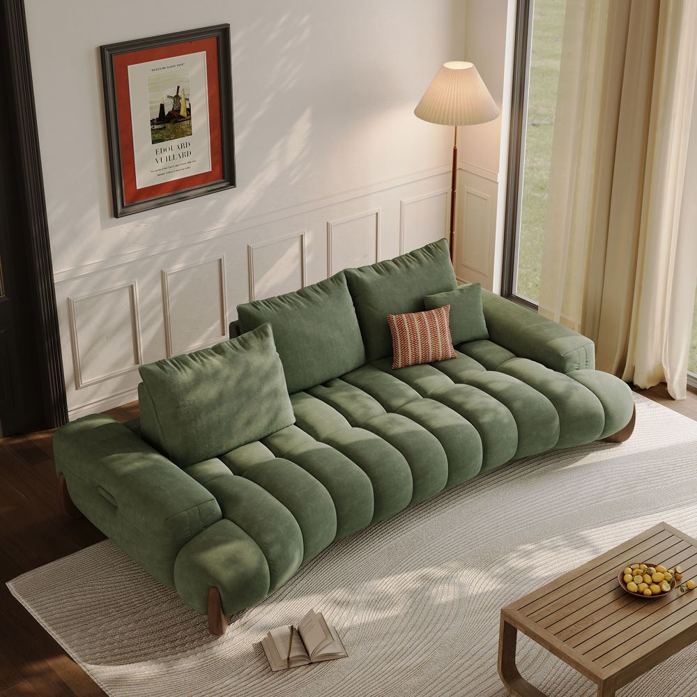 Seats 4 Green Fabric Sofas & Loveseats