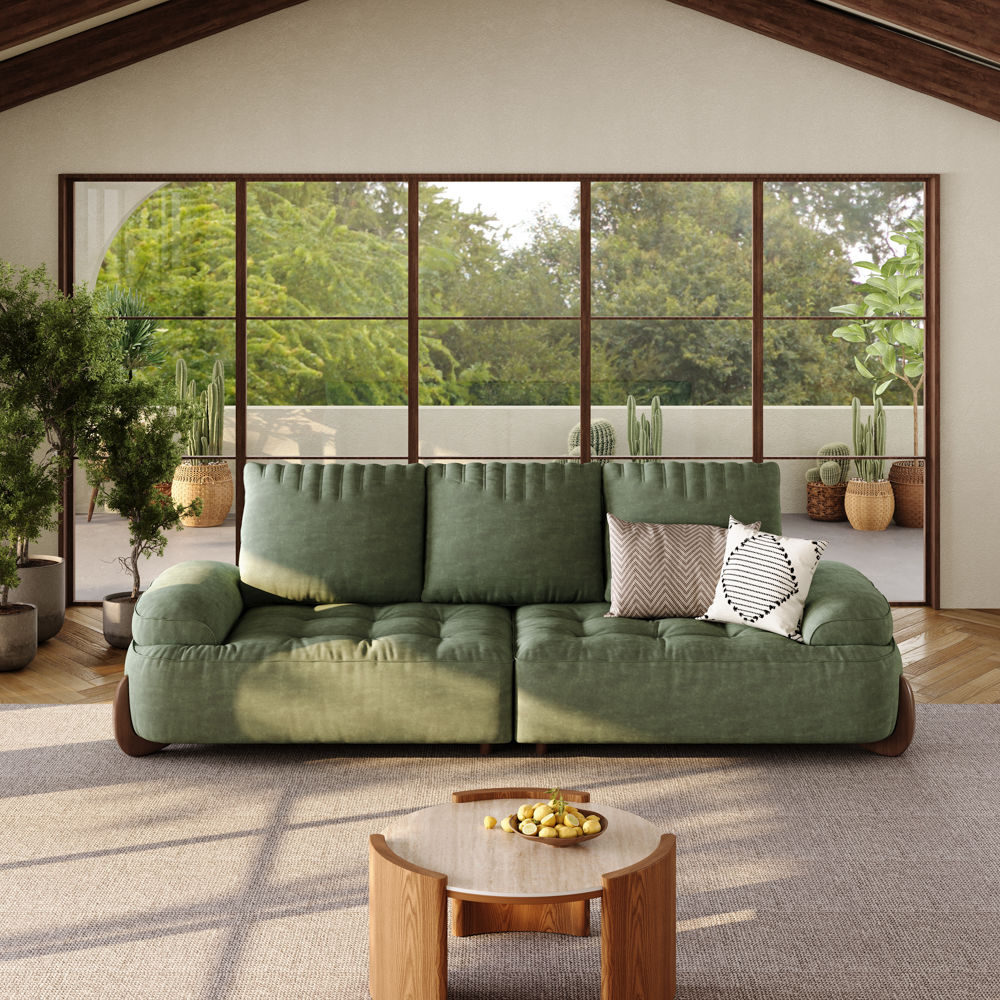 Sectionals Green Fabric Sofas & Loveseats