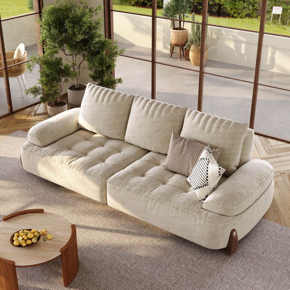 Pet Friendly Beige Fabric Sofas & Loveseats