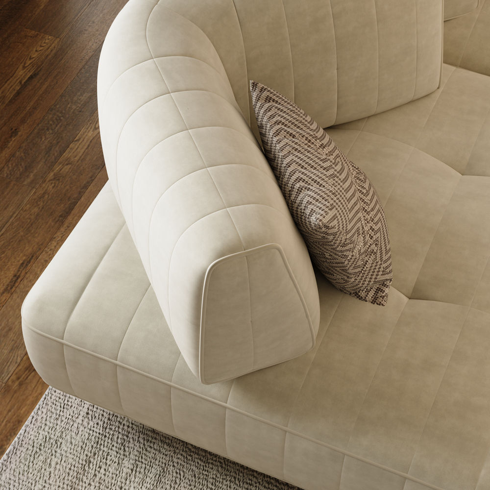 Sponge Beige Fabric Sofas & Loveseats