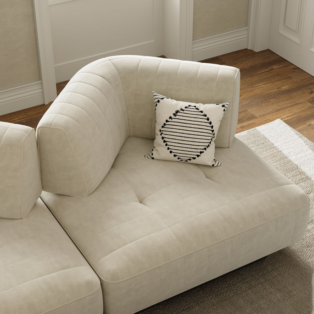 2 Seaters Beige Fabric Sofas & Loveseats