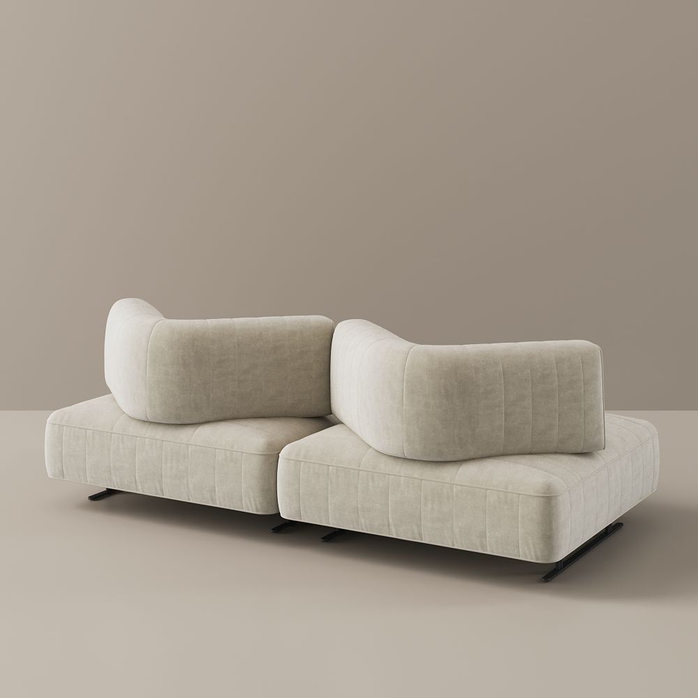 2 Seaters Beige Fabric Sofas & Loveseats