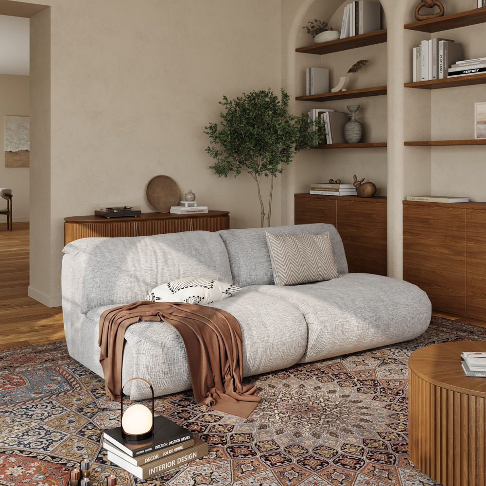 White Light Gray Chenille Sofas & Loveseats
