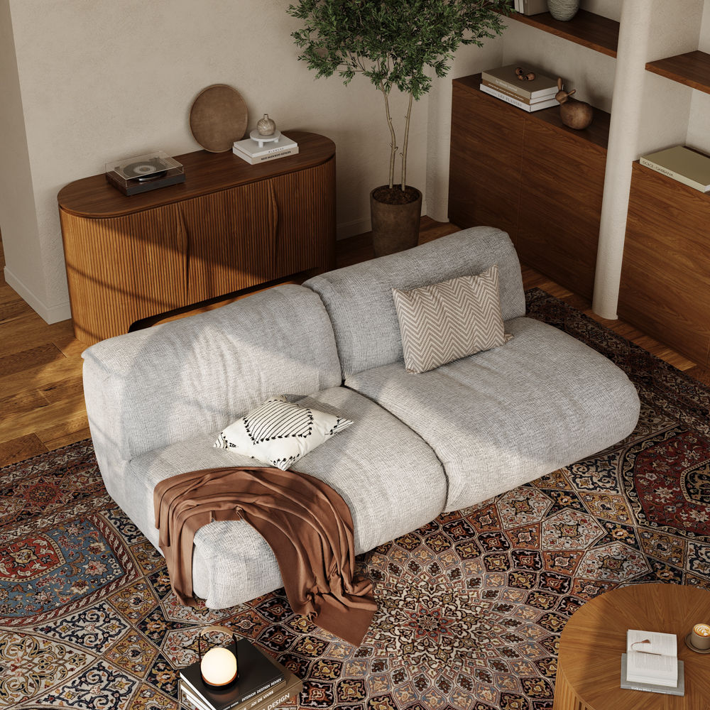 Comfortable Light Gray Chenille Sofas & Loveseats