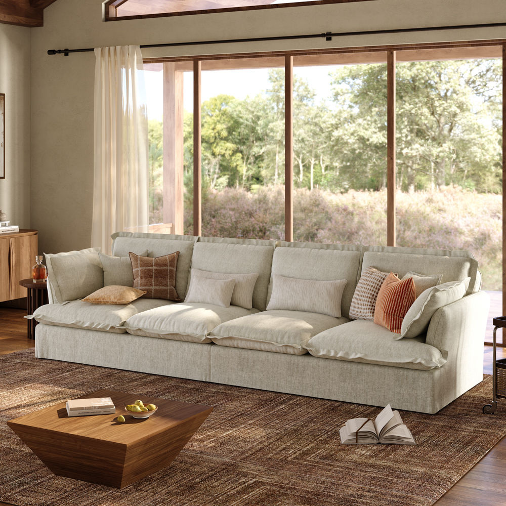 Modern Gray Cotton and Linen Sofas & Loveseats