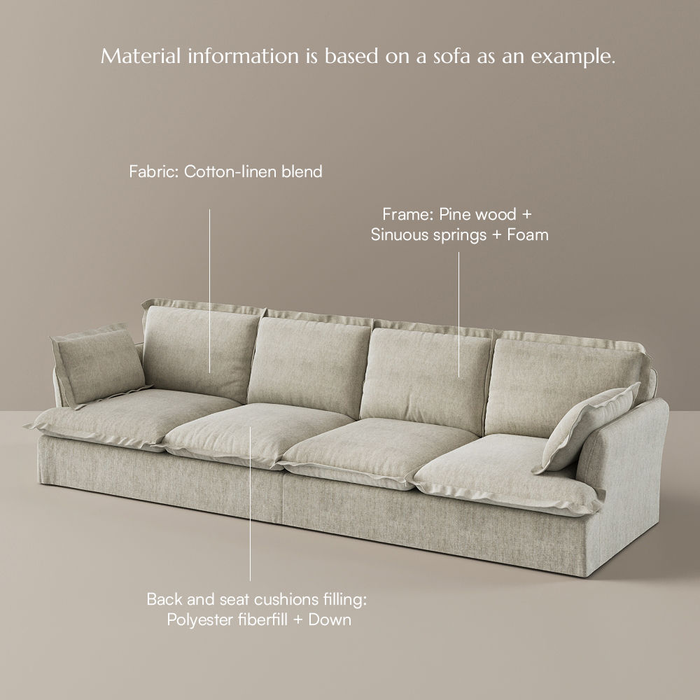 Living Room Gray Cotton and Linen Sofas & Loveseats