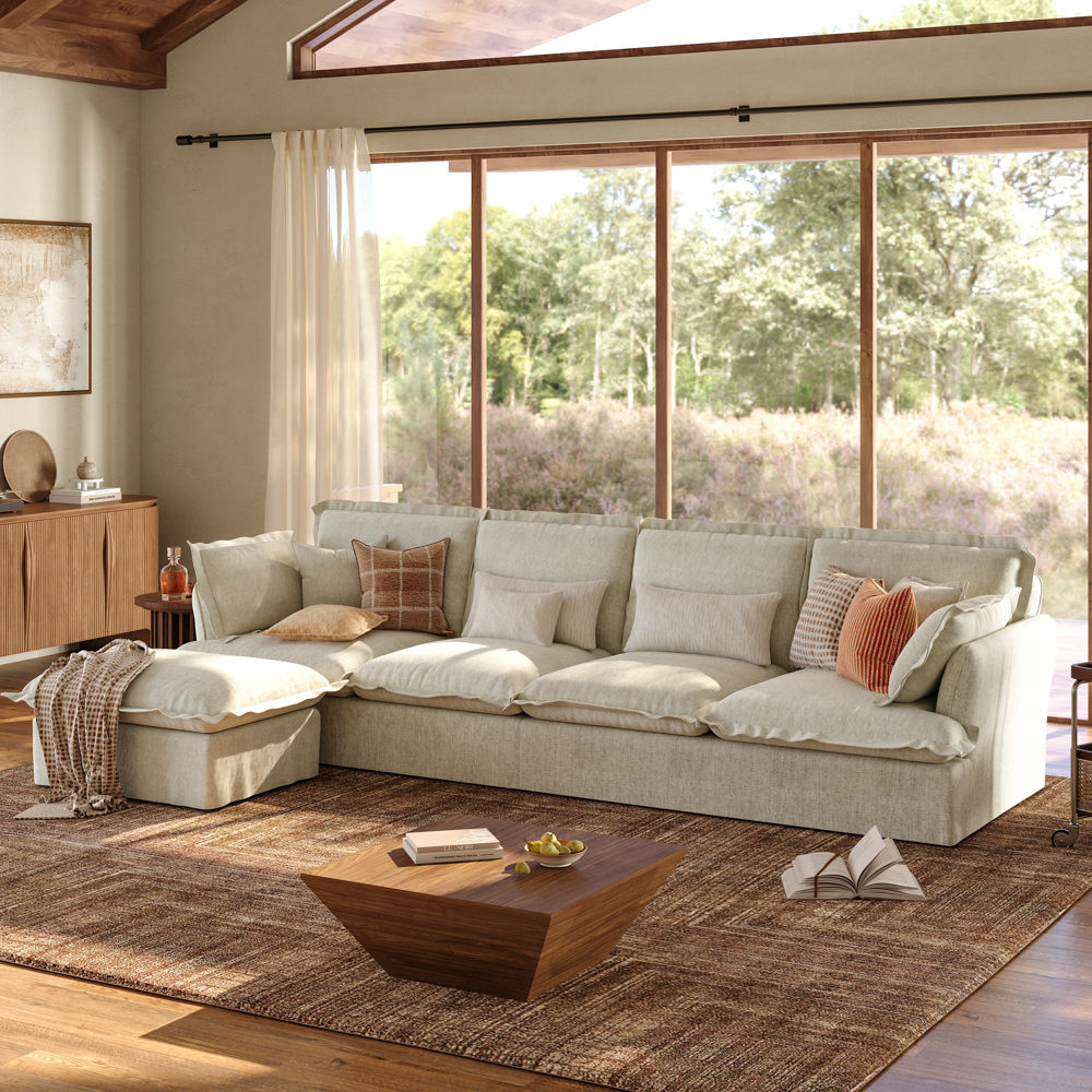 Living Room Gray Cotton and Linen Sofas & Loveseats