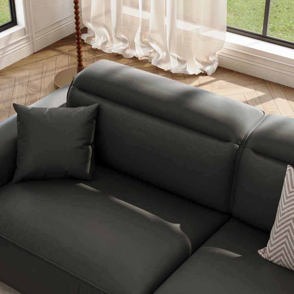 Soft Black Eco PU Leather Sofas & Loveseats