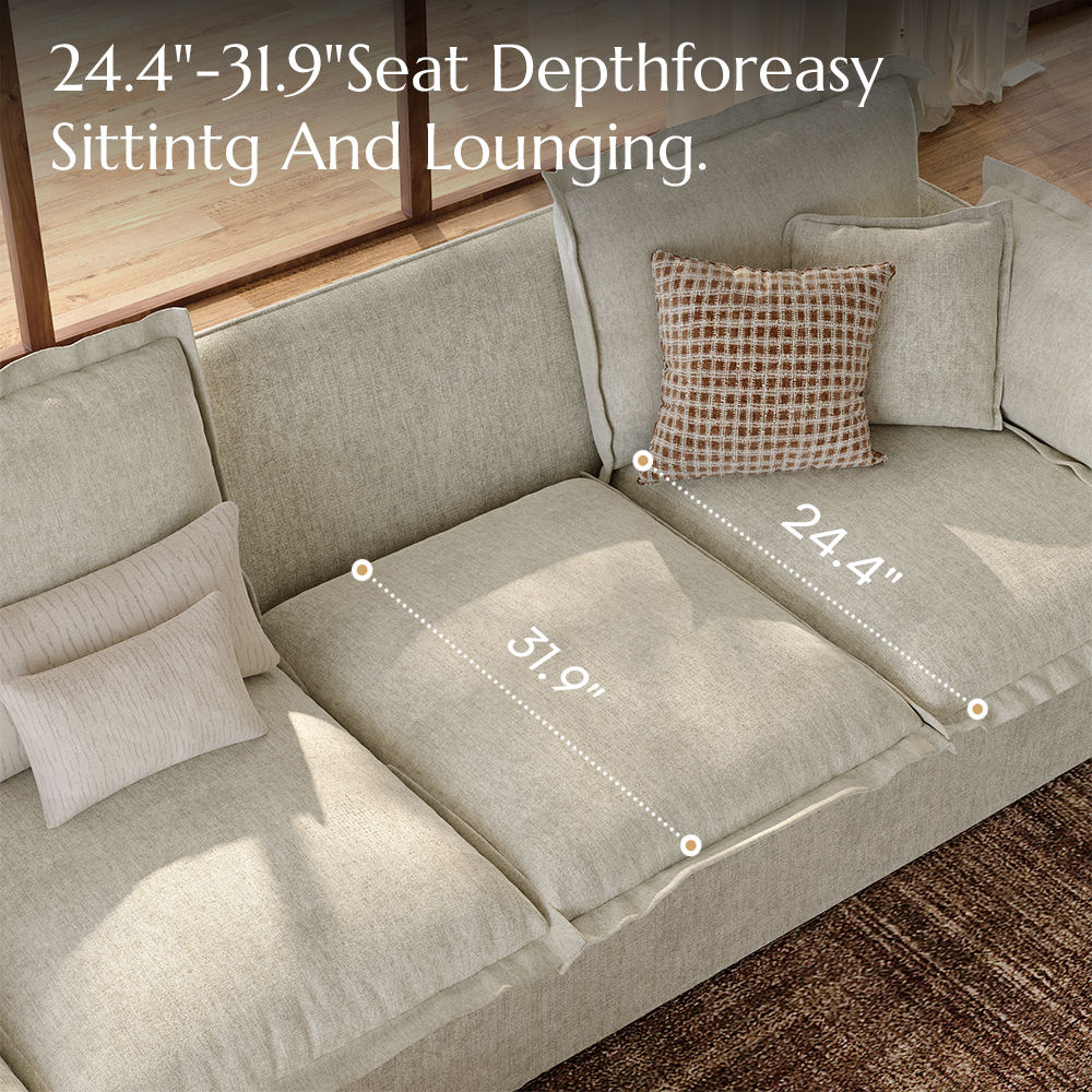 4-5 Seater Gray Cotton Linen Sofas & Loveseats