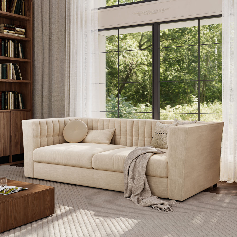 2-3 Seater Beige Velvet Sofas & Loveseats