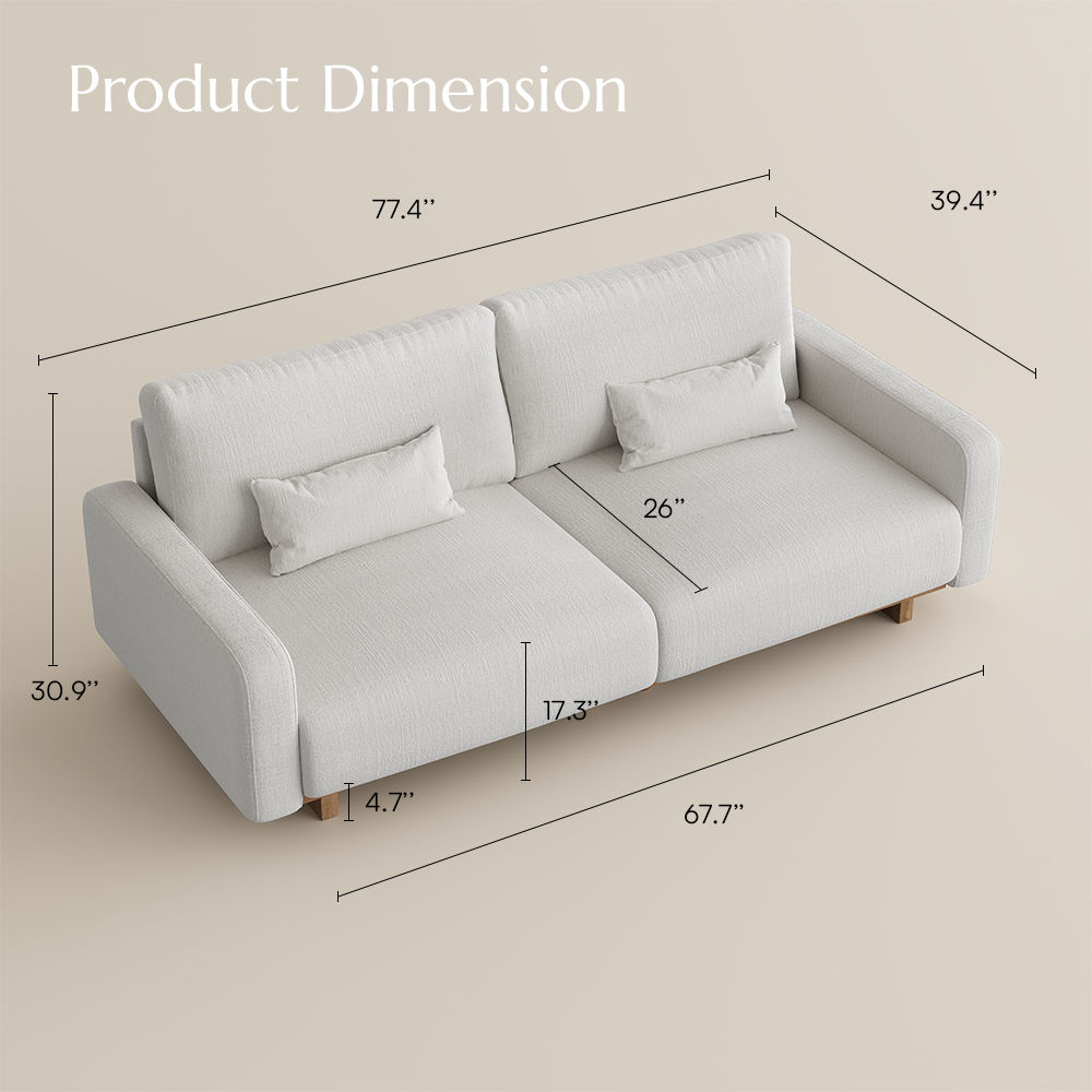 2-3 Seater Beige Chenille Sofas & Loveseats