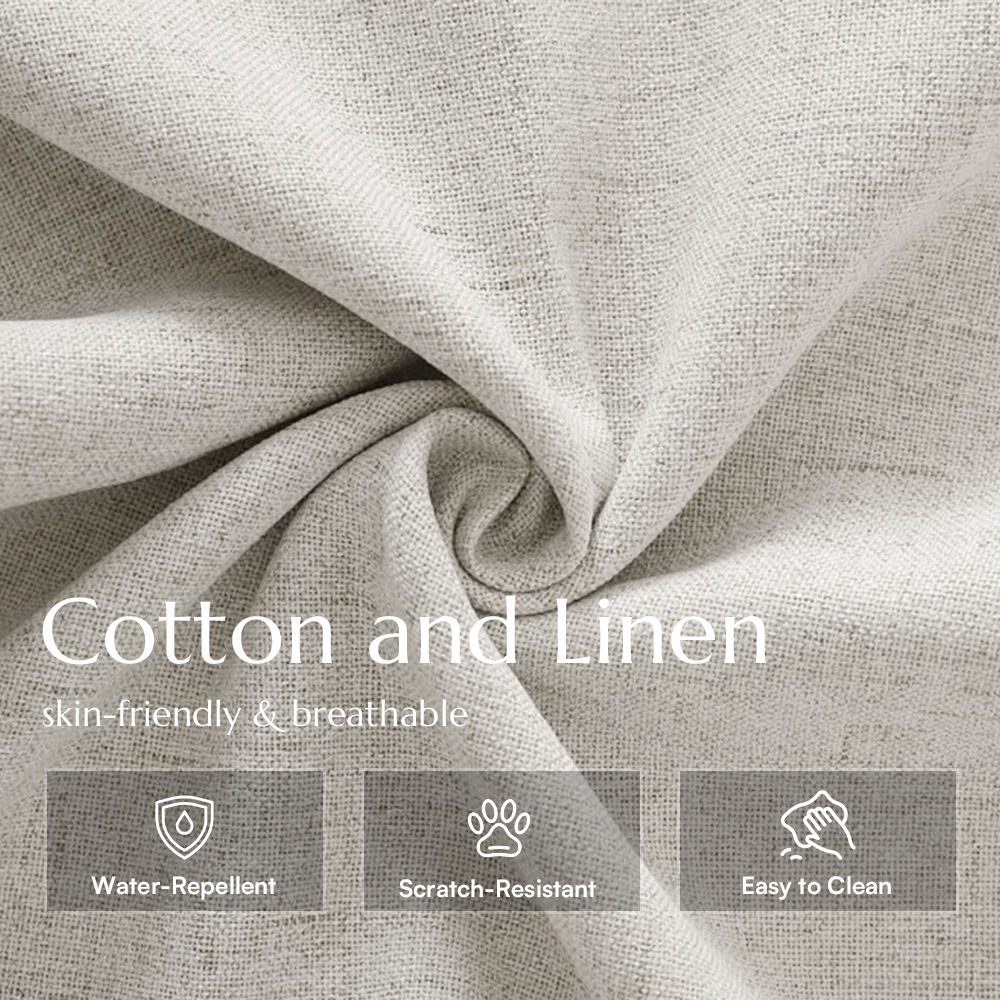 Linen Beige Cotton and Linen Sofas & Loveseats