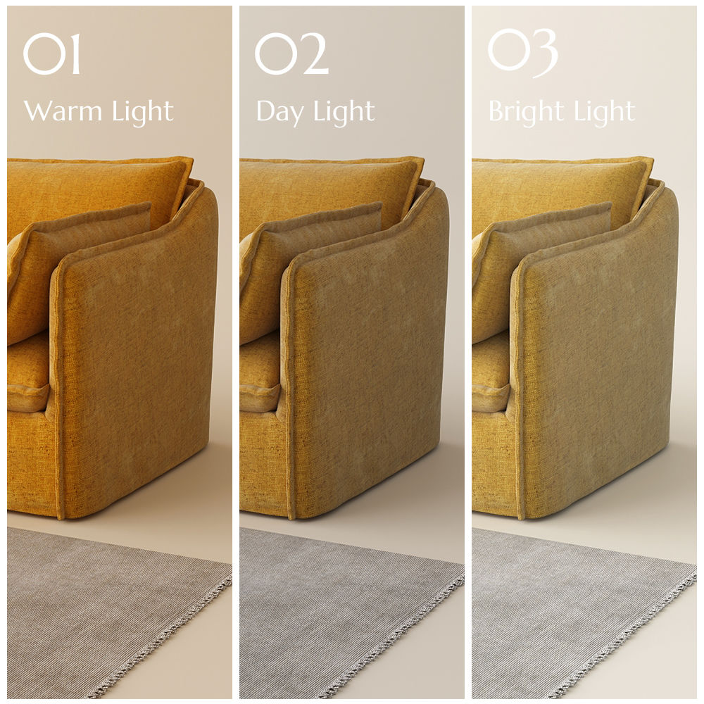 Washable Yellow Cotton and Linen Sofas & Loveseats