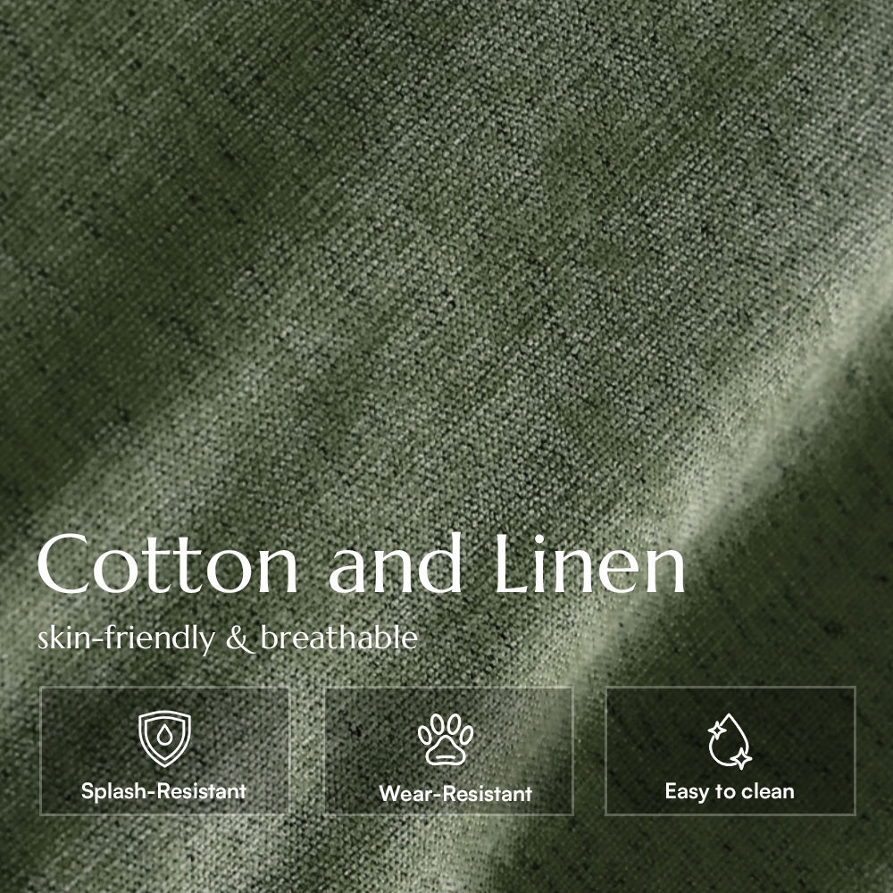Living Room Green Cotton and Linen Sofas & Loveseats