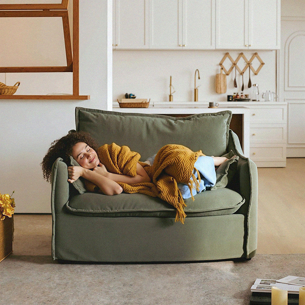 Soft Green Cotton and Linen Sofas & Loveseats