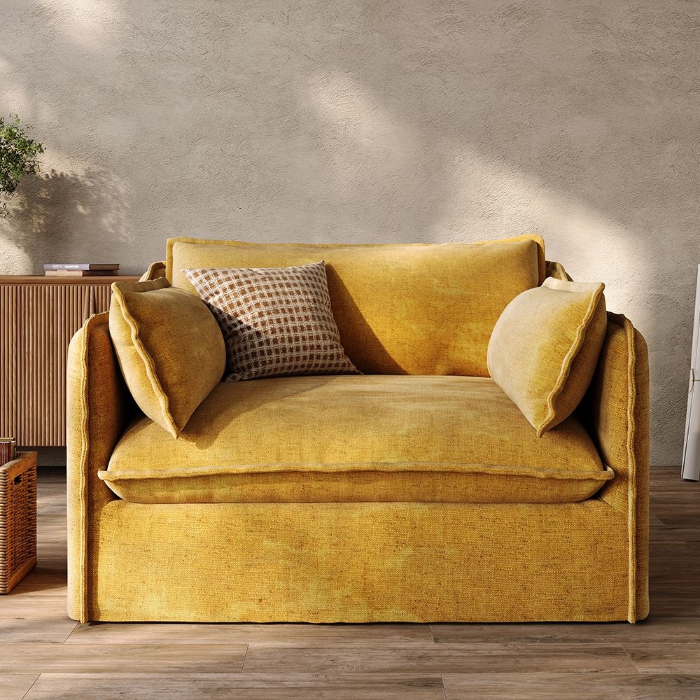 Comfortable Yellow Cotton and Linen Sofas & Loveseats