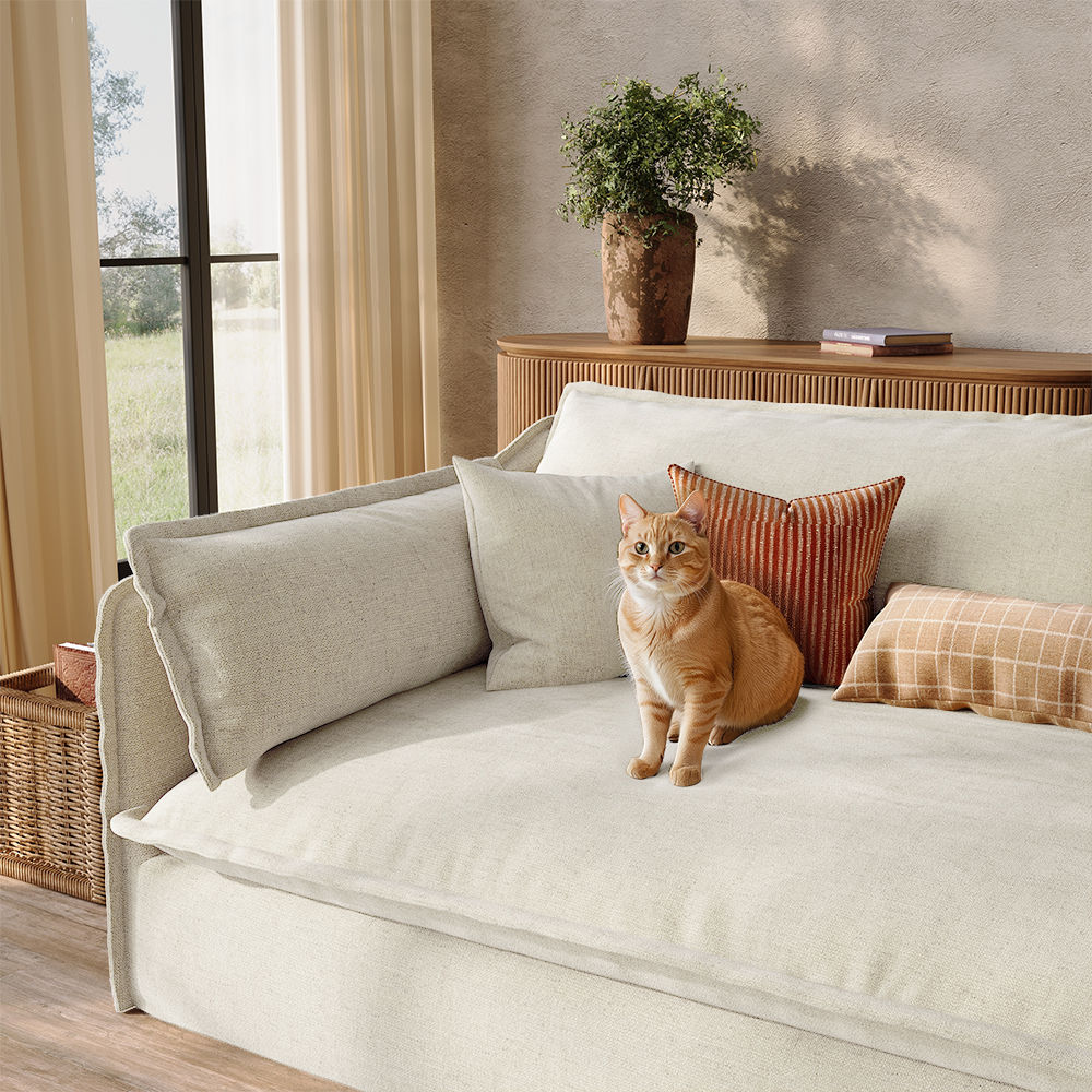 Apartment Beige Cotton and Linen Sofas & Loveseats