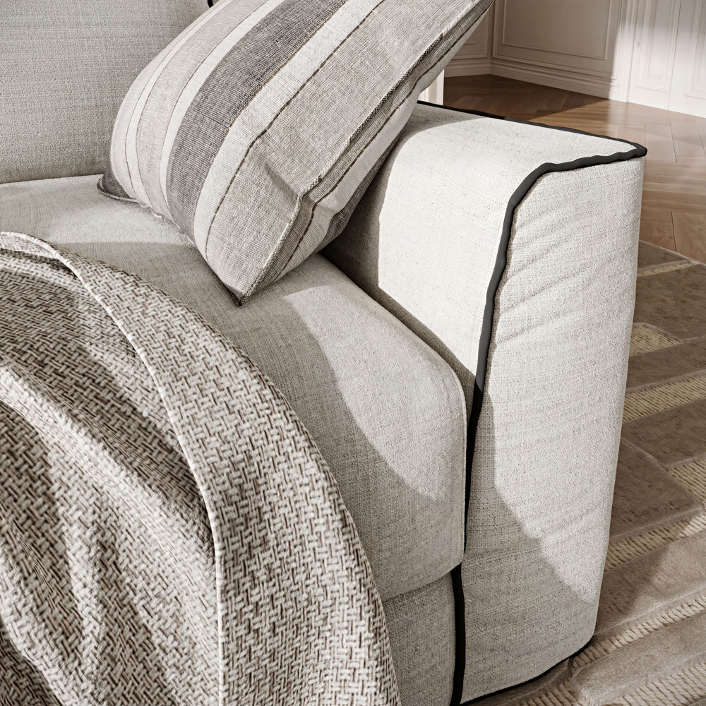Partial Assembly Required Beige Cotton and Linen Sofas & Loveseats