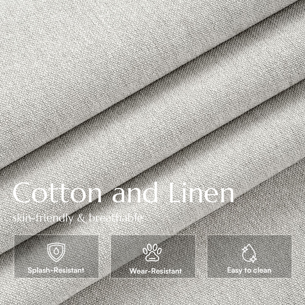 Removable Beige Cotton and Linen Sofas & Loveseats
