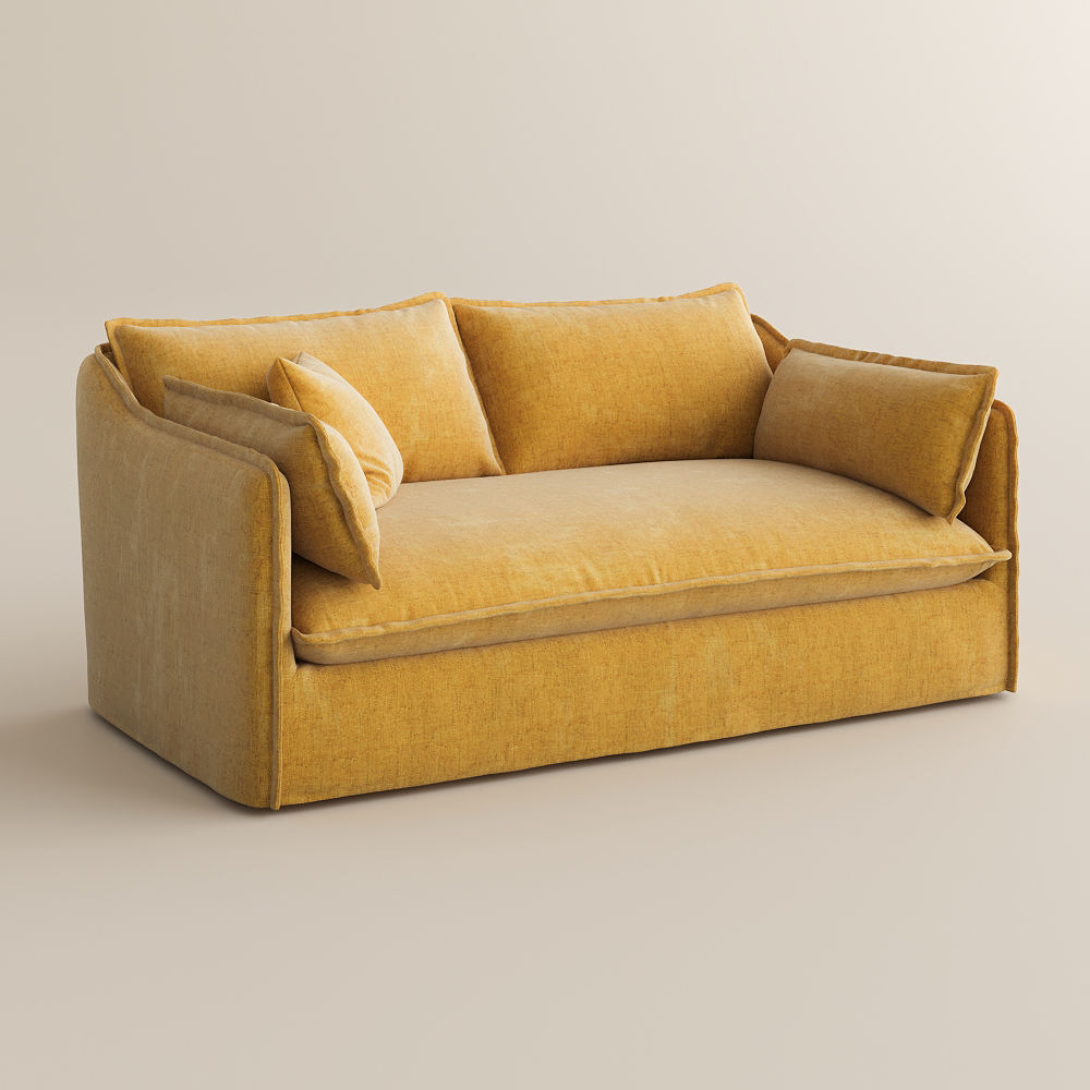 Cotton Yellow Cotton and Linen Sofas & Loveseats