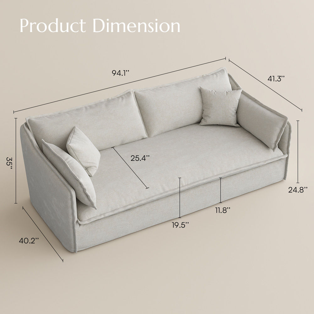 Linen Beige Cotton and Linen Sofas & Loveseats