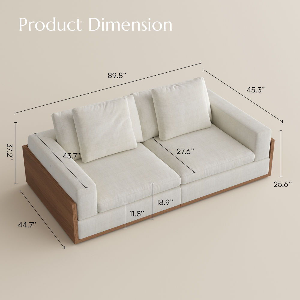 Medium Beige Cotton and Linen Sofas & Loveseats