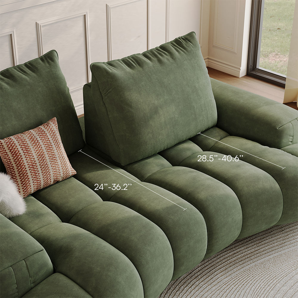 Wood Leg Green Fabric Sofas & Loveseats