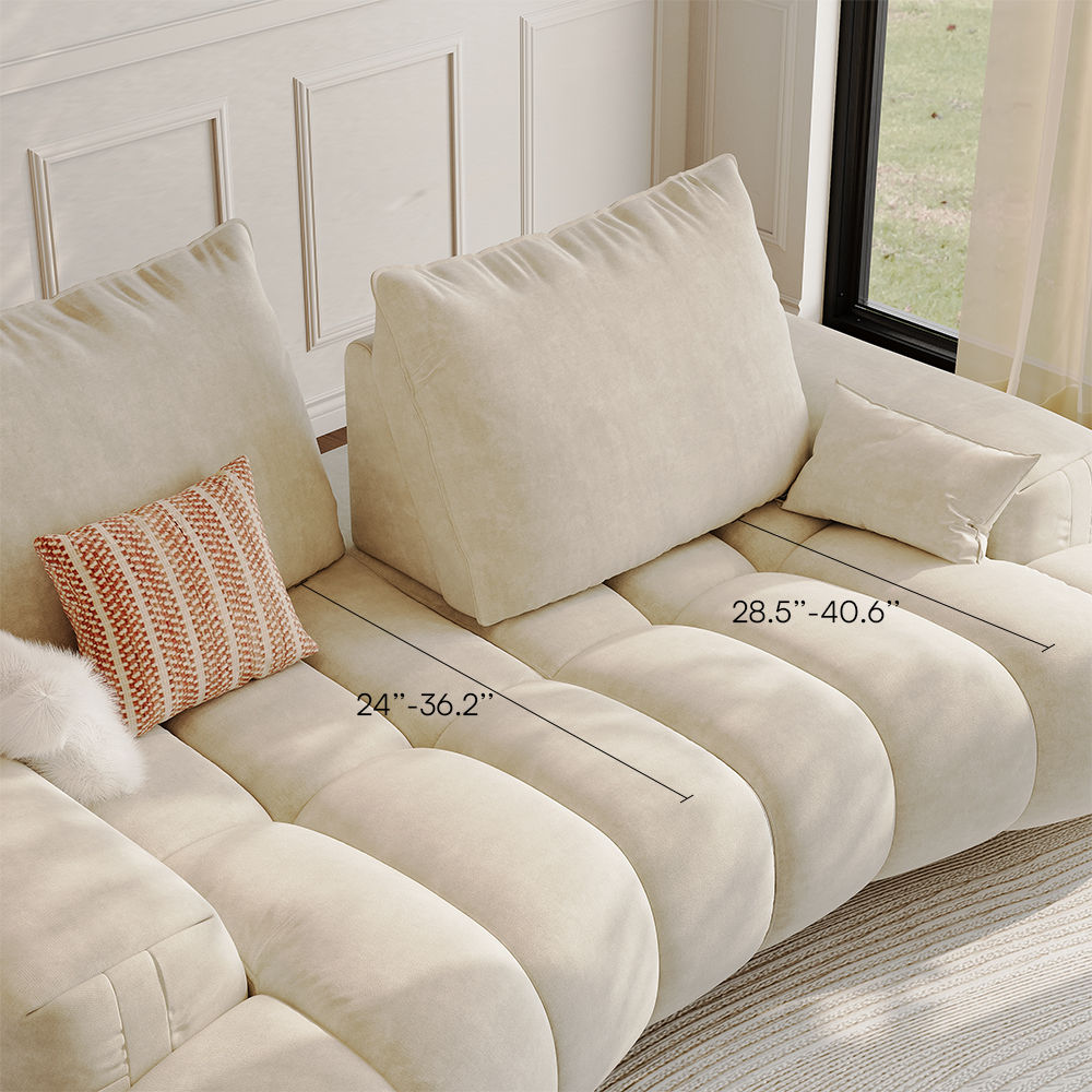 Wood Beige Fabric Sofas & Loveseats