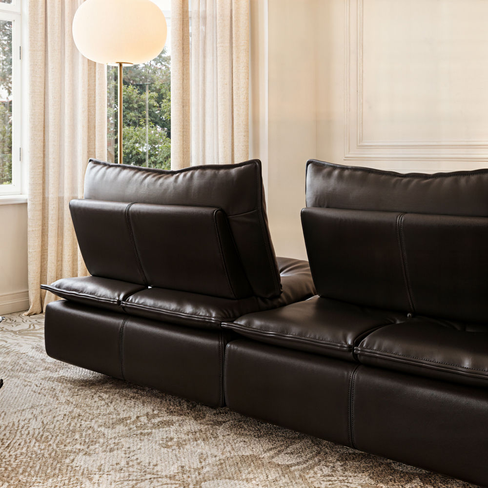 Mid-Century Modern Black Eco PU Leather Sofas & Loveseats