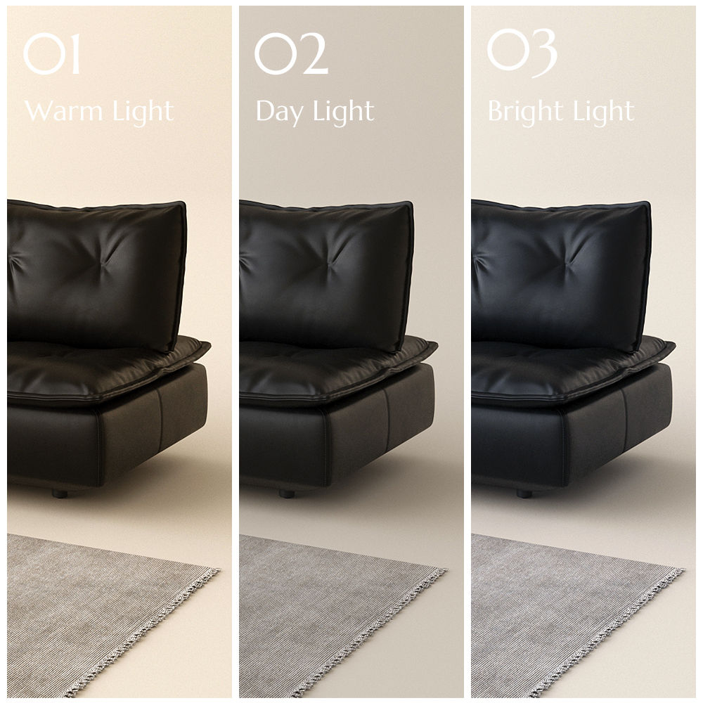 Living Room Black Eco PU Leather Sofas & Loveseats