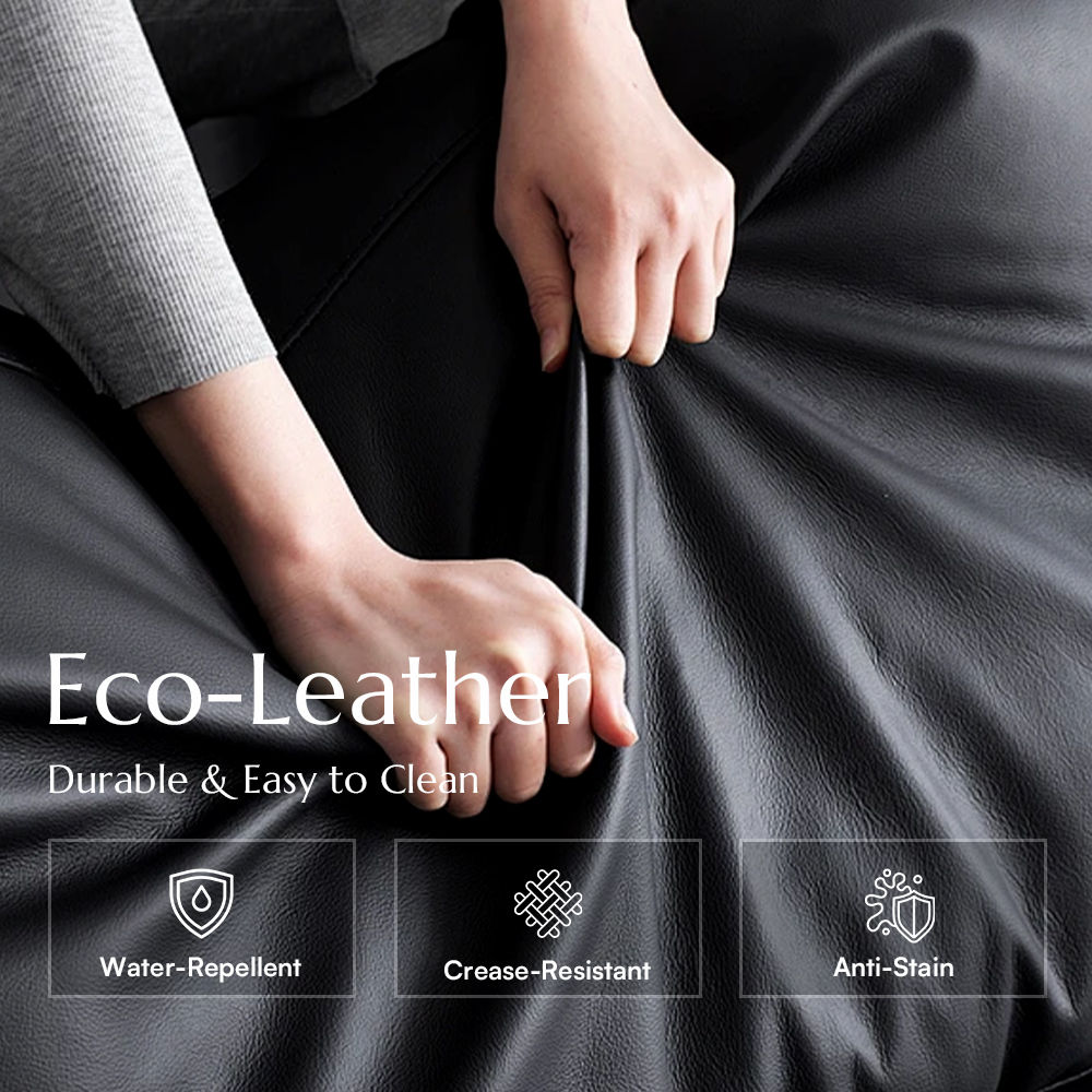 PU Leather Black Eco PU Leather Sofas & Loveseats